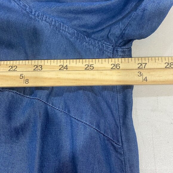 Zac & Rachel Womans Button Up Tunic Top 3X Blue Asymmetrical Lagenlook - Picture 8 of 10